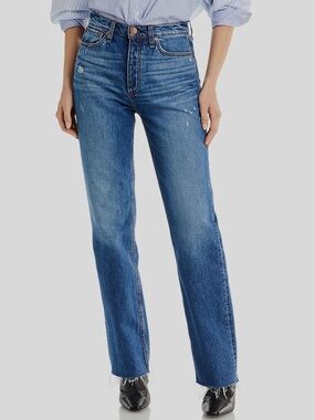 rag & bone Mid Blue Straight Leg Jeans